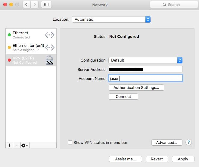 connect to vpn on mac